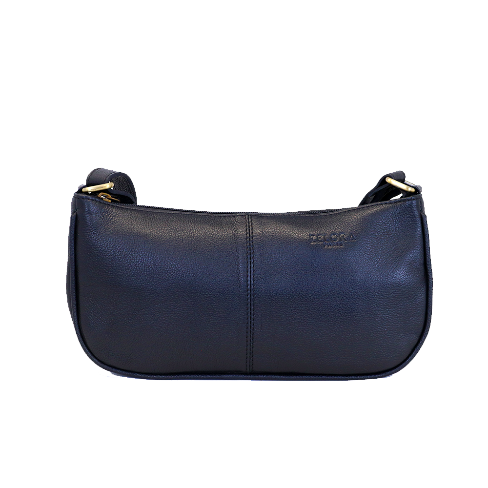 Genuine Leather Ladies Sling Bag – Black