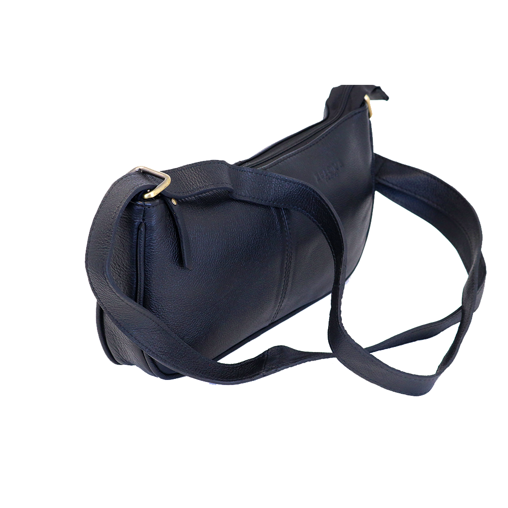 Genuine Leather Ladies Sling Bag – Black