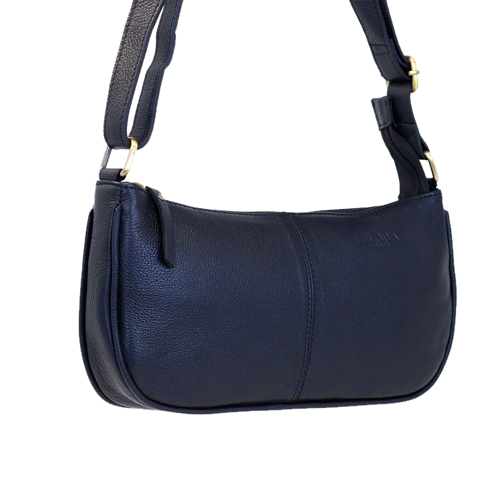 Genuine Leather Ladies Sling Bag – Black