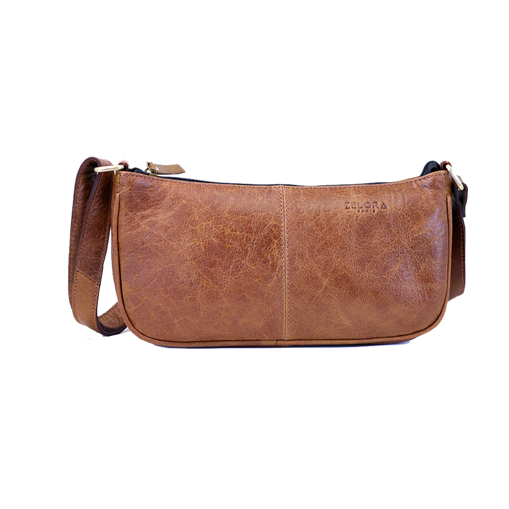 Genuine Leather Ladies Sling Bag – Tan