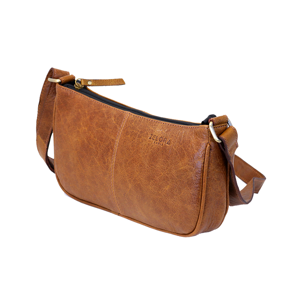 Genuine Leather Ladies Sling Bag – Tan