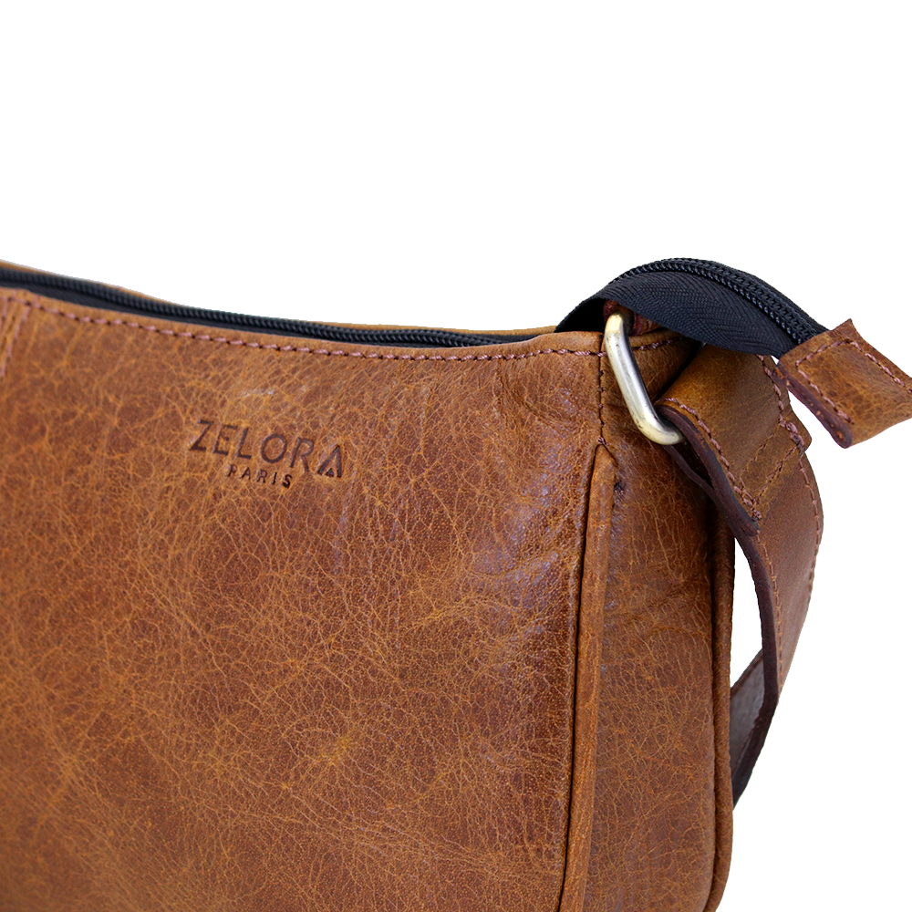 Genuine Leather Ladies Sling Bag – Tan