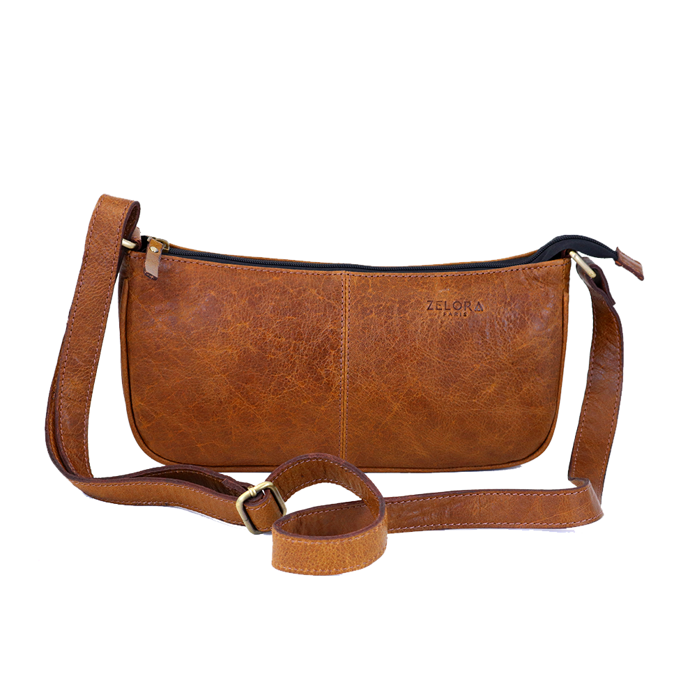 Genuine Leather Ladies Sling Bag – Tan