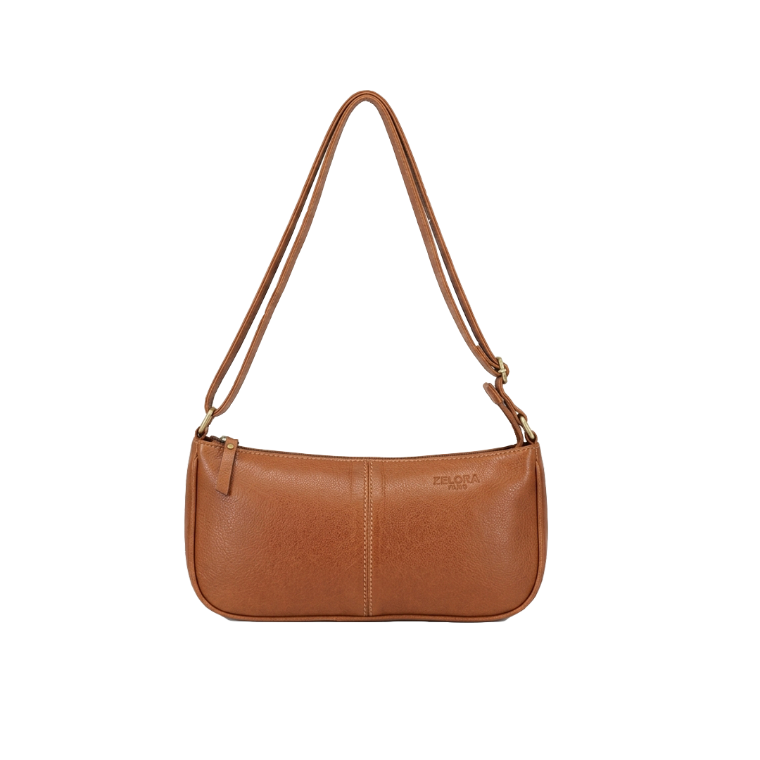 Genuine Leather Ladies Sling Bag – Tan