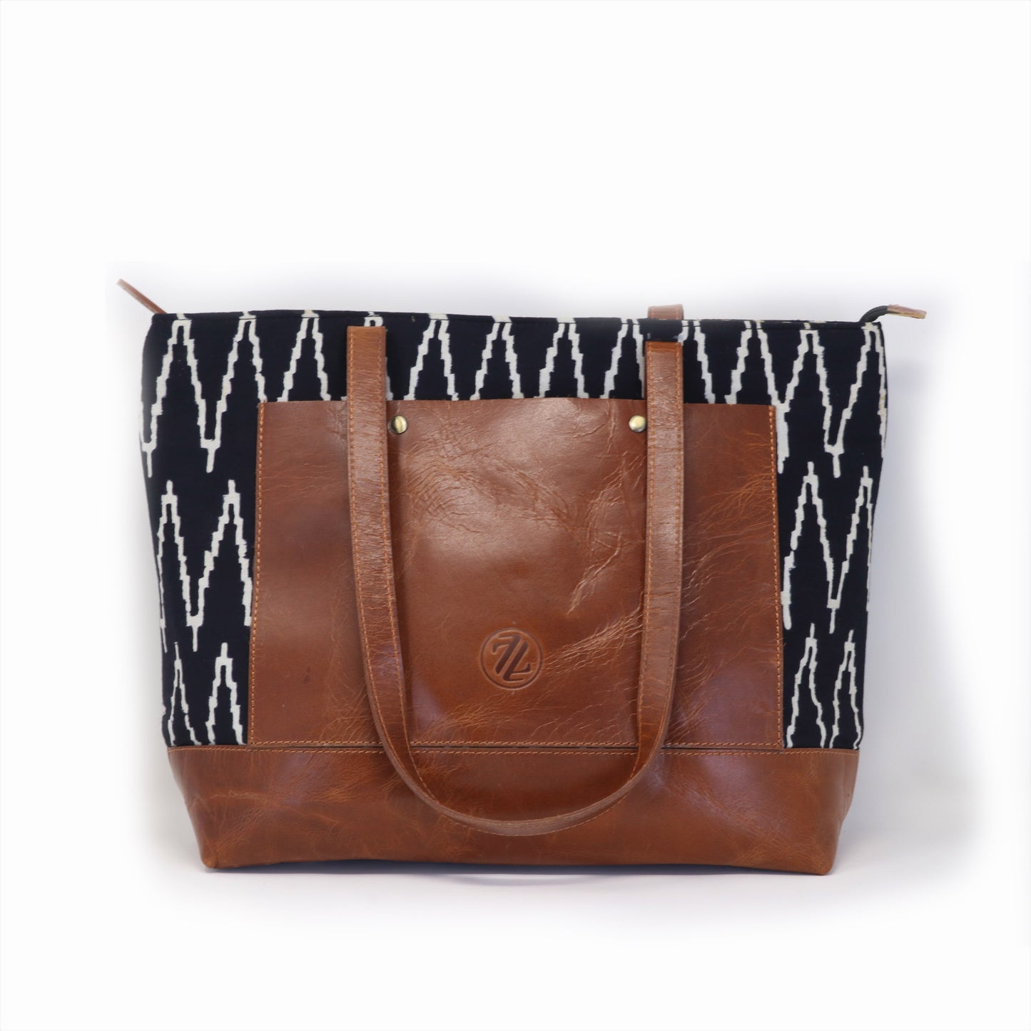 Zelora Paris Kalamkari Leather Tote Bag for Women