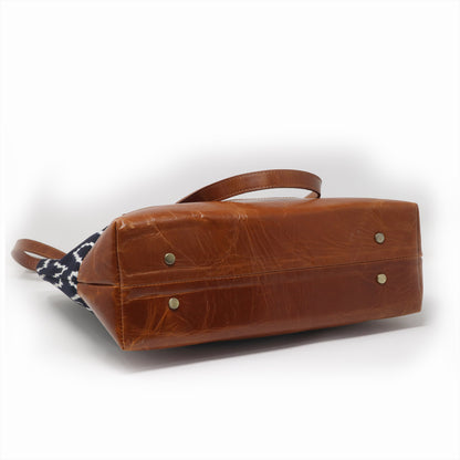 Zelora Paris Kalamkari Leather Tote Bag for Women