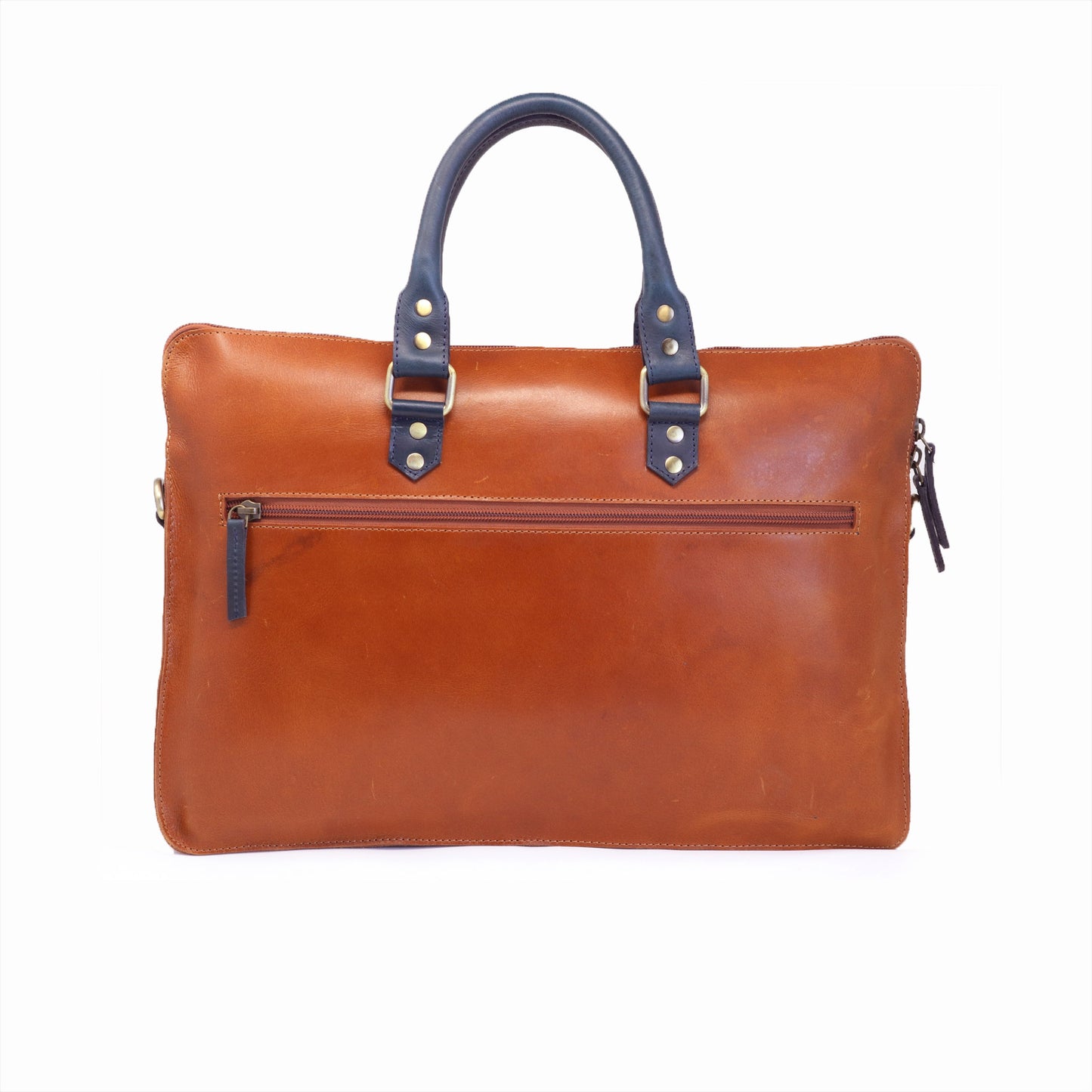 Luxury Full Grain Leather Laptop Bag-Tan