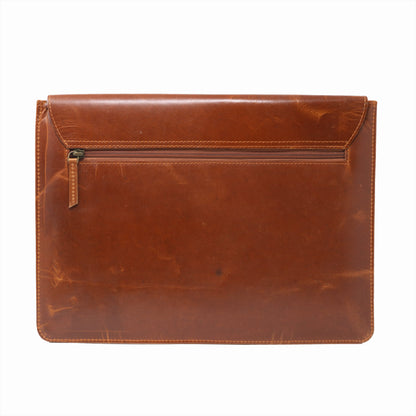 ZELORA PARIS Classic Professional Leather Laptop Sleeve-Tan