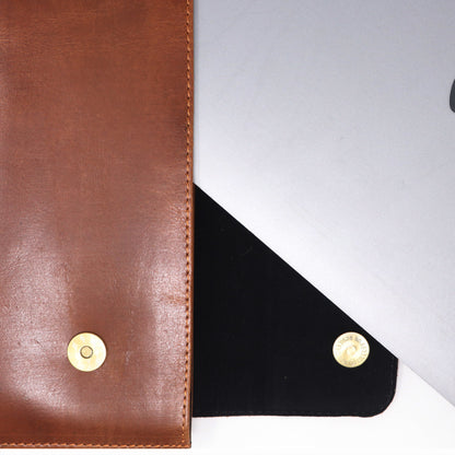 ZELORA PARIS Classic Professional Leather Laptop Sleeve-Tan
