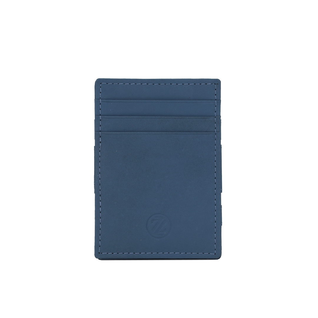 Genuine Leather Magic Wallet with RFID Protection-Blue
