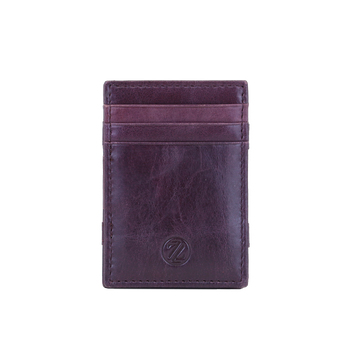 Genuine Leather Magic Wallet with RFID Protection- Bergundi