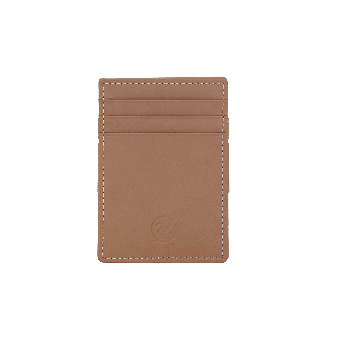 Genuine Leather Magic Wallet with RFID Protection-Cognac Tan