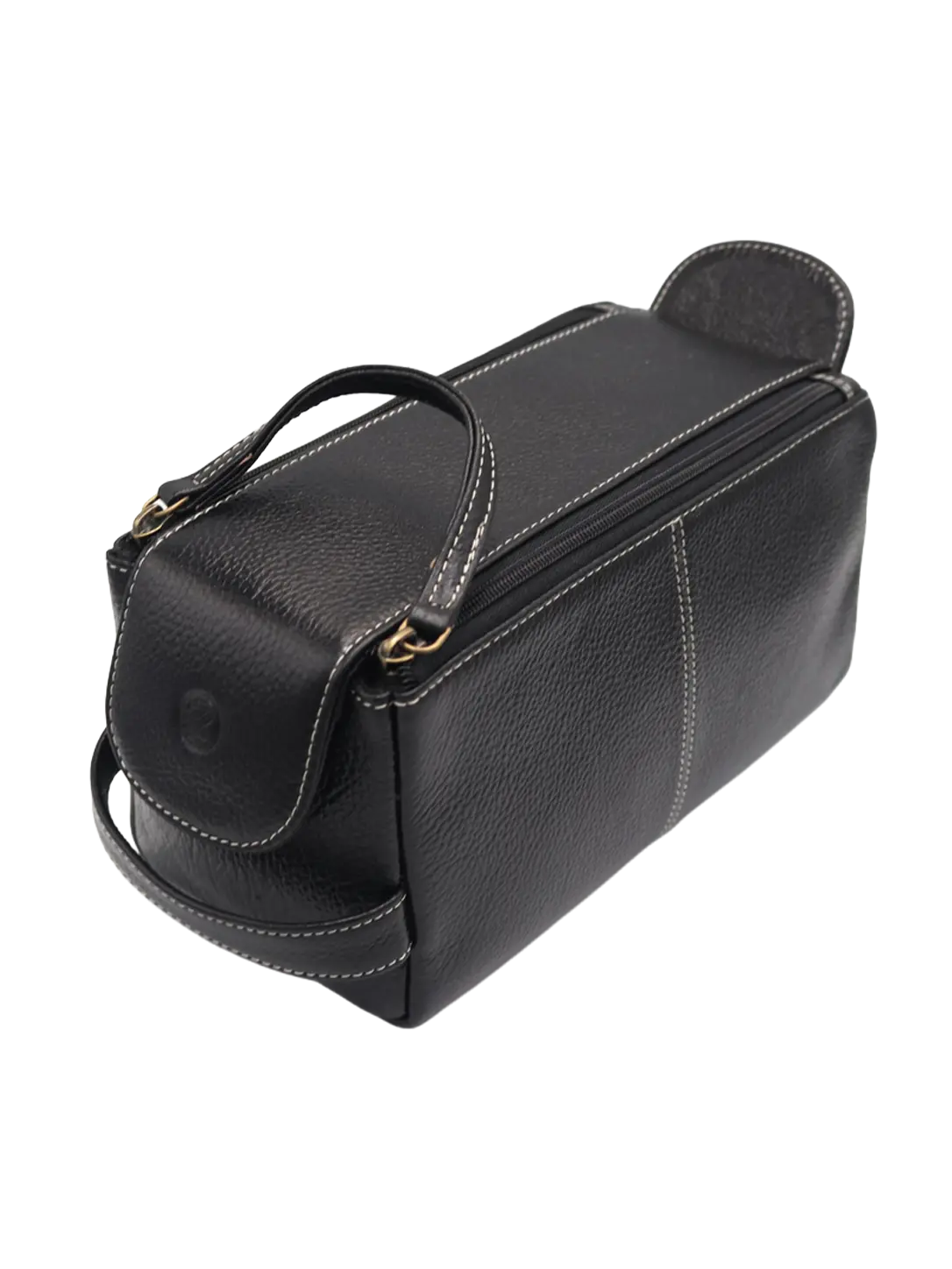 Genuine Leather mens Toiletry Bag-Black