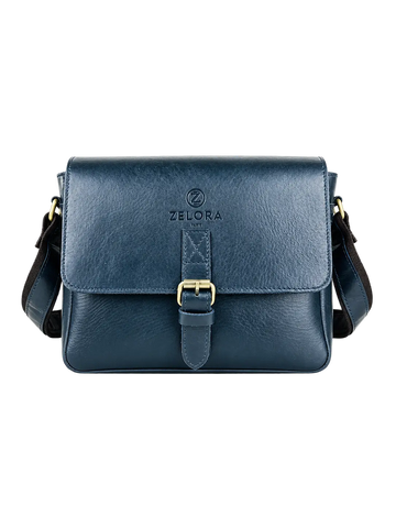 Zelora Paris Unisex Cross-Body Bag - Navy Blue