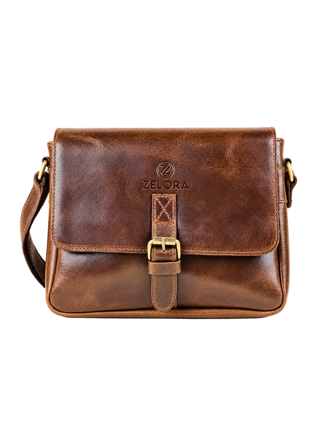 Zelora Paris Unisex Cross-Body Bag - Tan