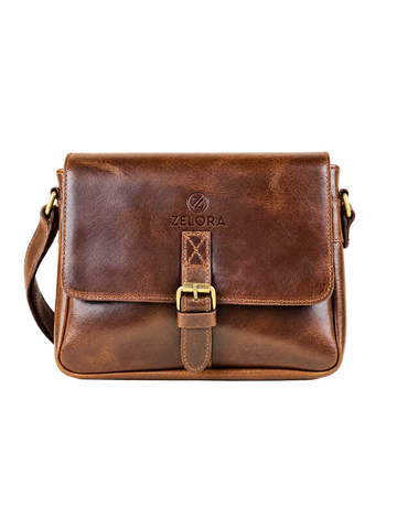 Zelora Paris Unisex Cross-Body Bag - Tan