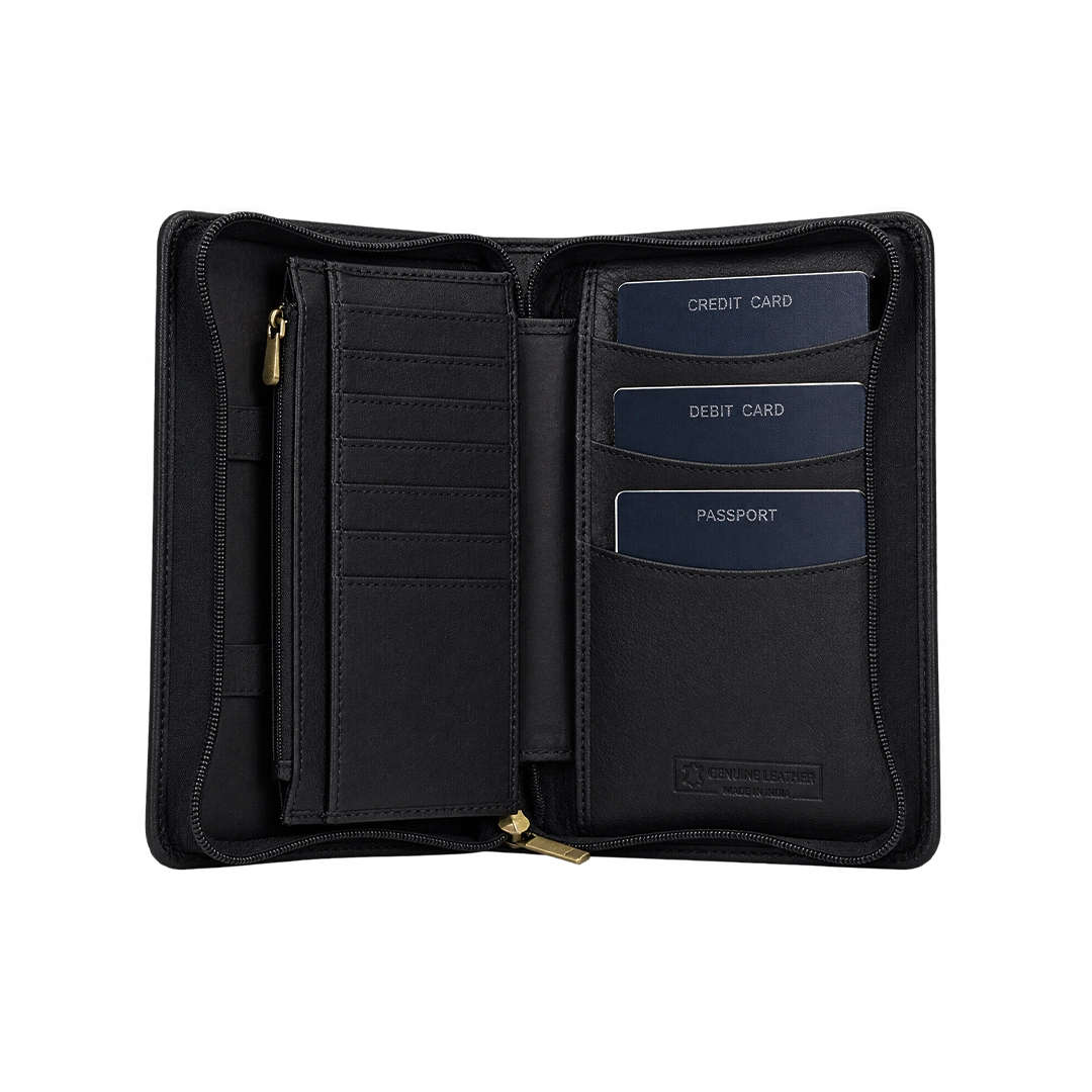 Genuine Leather Passport Suite | Unisex-Black