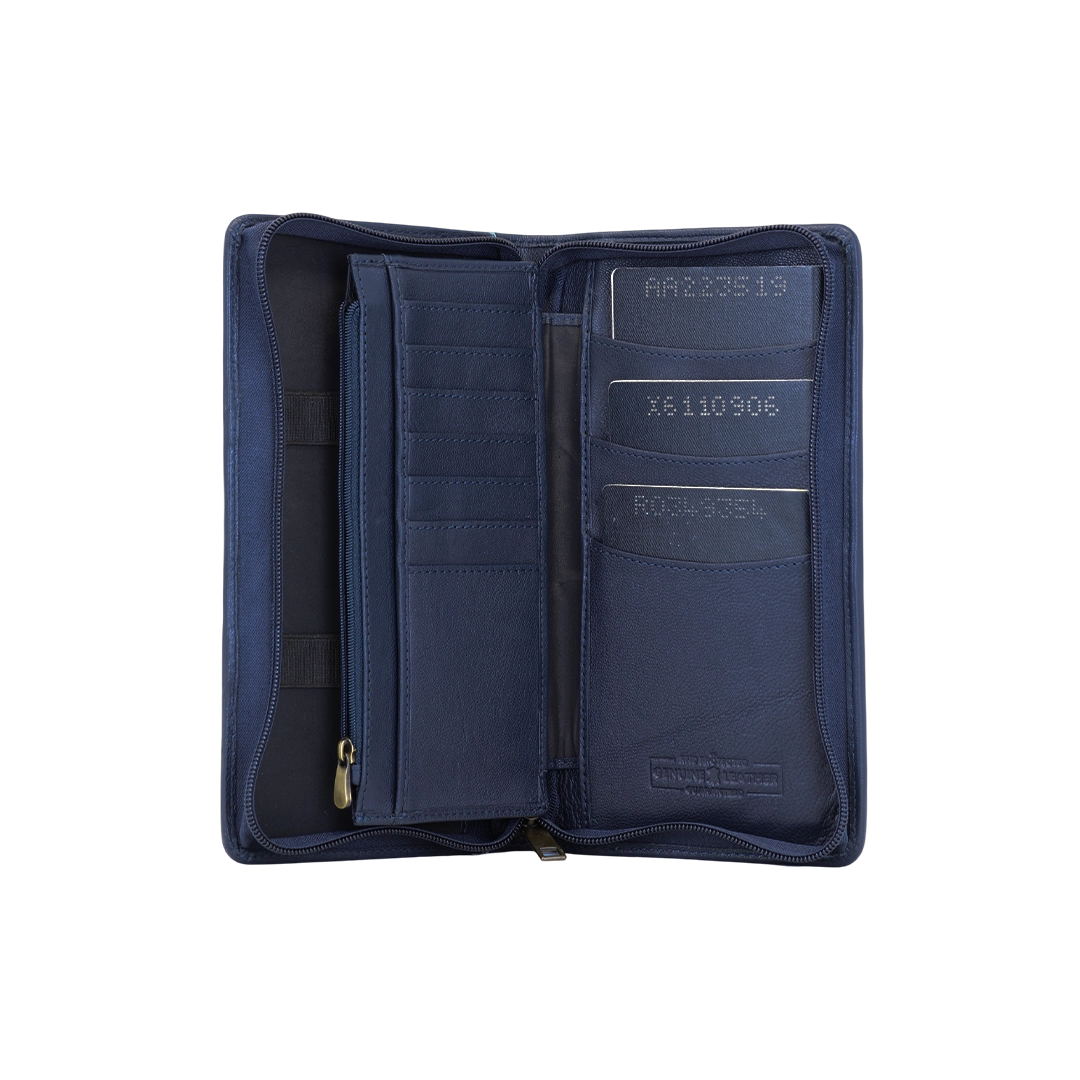 Genuine Leather Passport Suite | Unisex-Blue