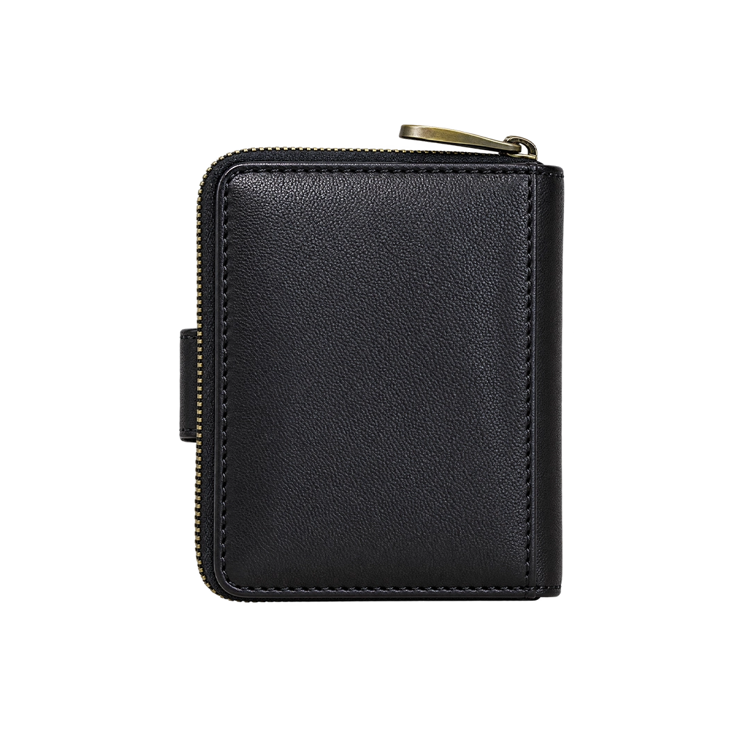 Genuine Leather Ladies Wallet | RFID Secure-Black
