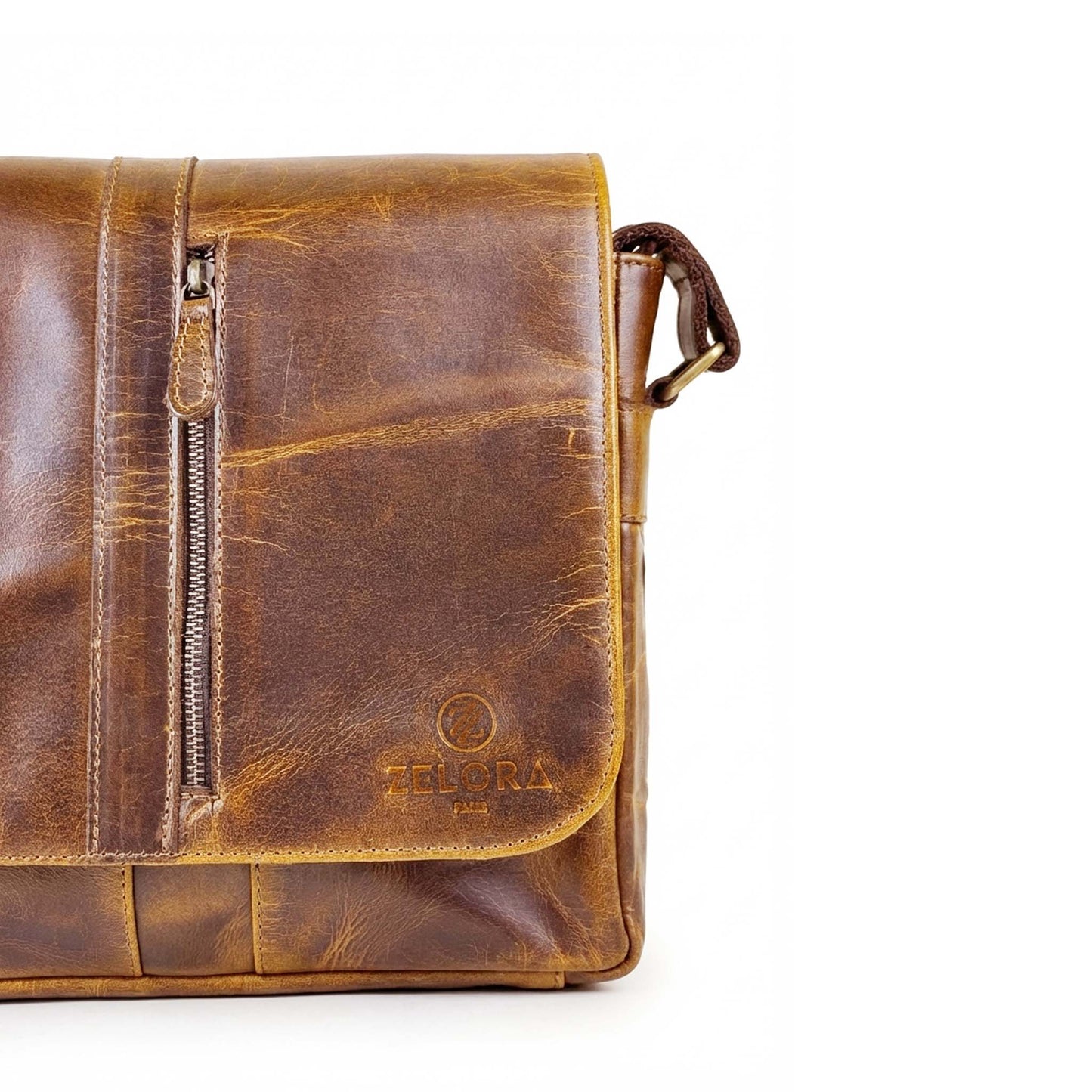 Zelora Paris Large Size Side Bag-Tan