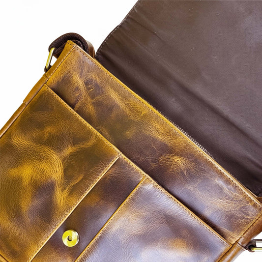 Zelora Paris Large Size Side Bag-Tan