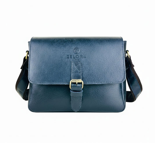 Zelora Paris Unisex Cross-Body Bag-Navy Blue