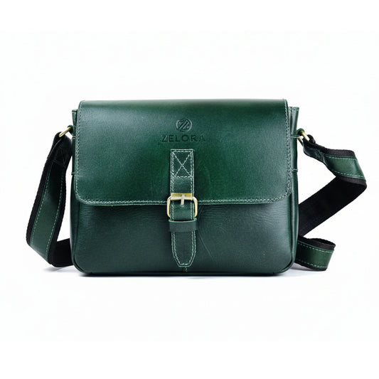 Zelora Paris Unisex Cross-Body Bag -Green