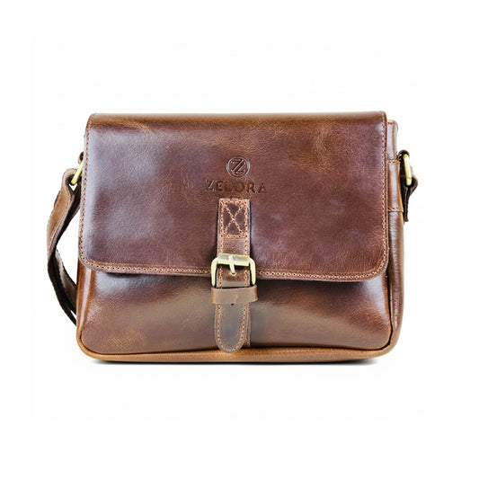 Zelora Paris Unisex Cross-Body Bag – Tan