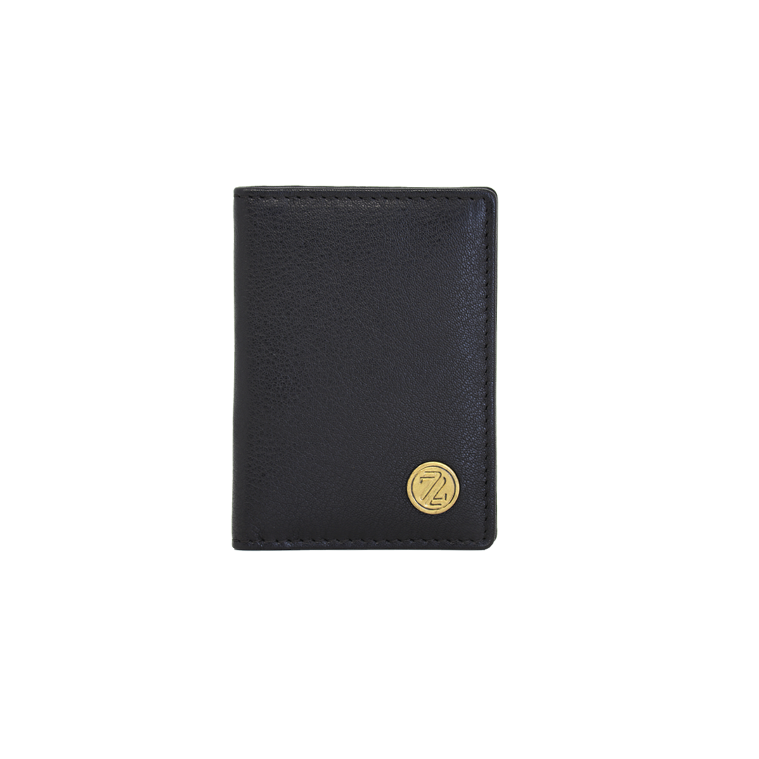 Genuine Leather RFID-Protected Card Holder-Black