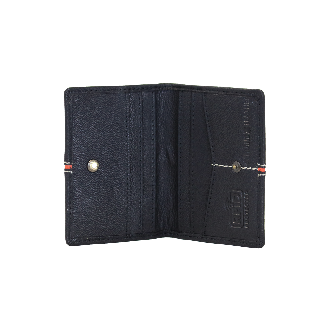 Genuine Leather RFID Protected Card Holder- black