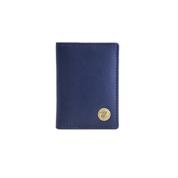 Genuine Leather RFID-Protected Card Holder-Blue