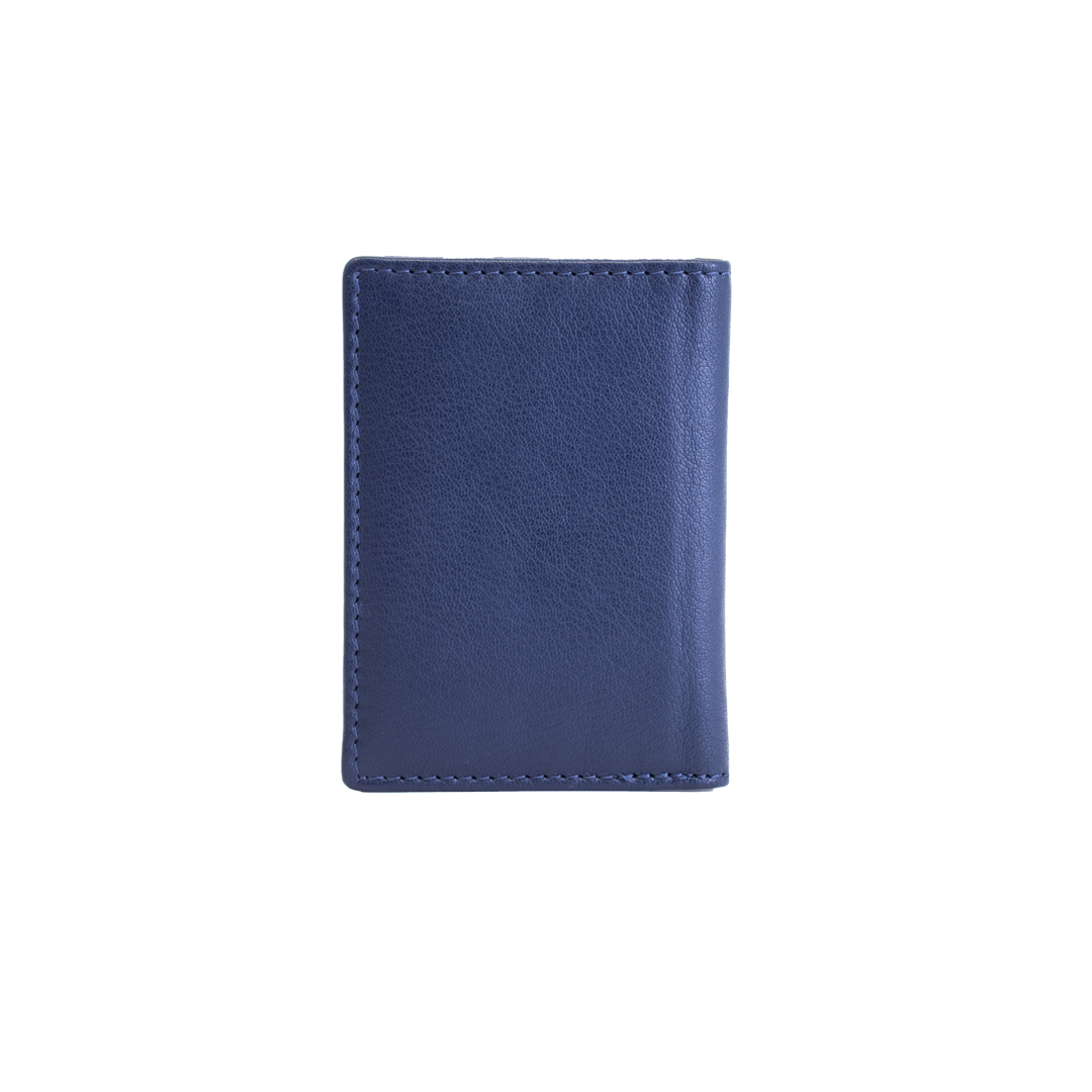 Genuine Leather RFID-Protected Card Holder-Blue