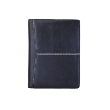 Genuine Leather File Organizer for Unisex - Black