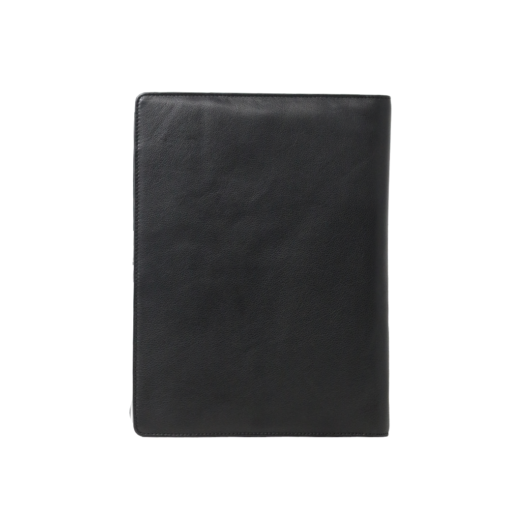 Genuine Leather File Organizer for Unisex - Black