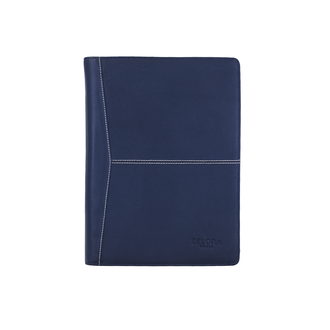 Genuine Leather File Organizer for Unisex - Blue