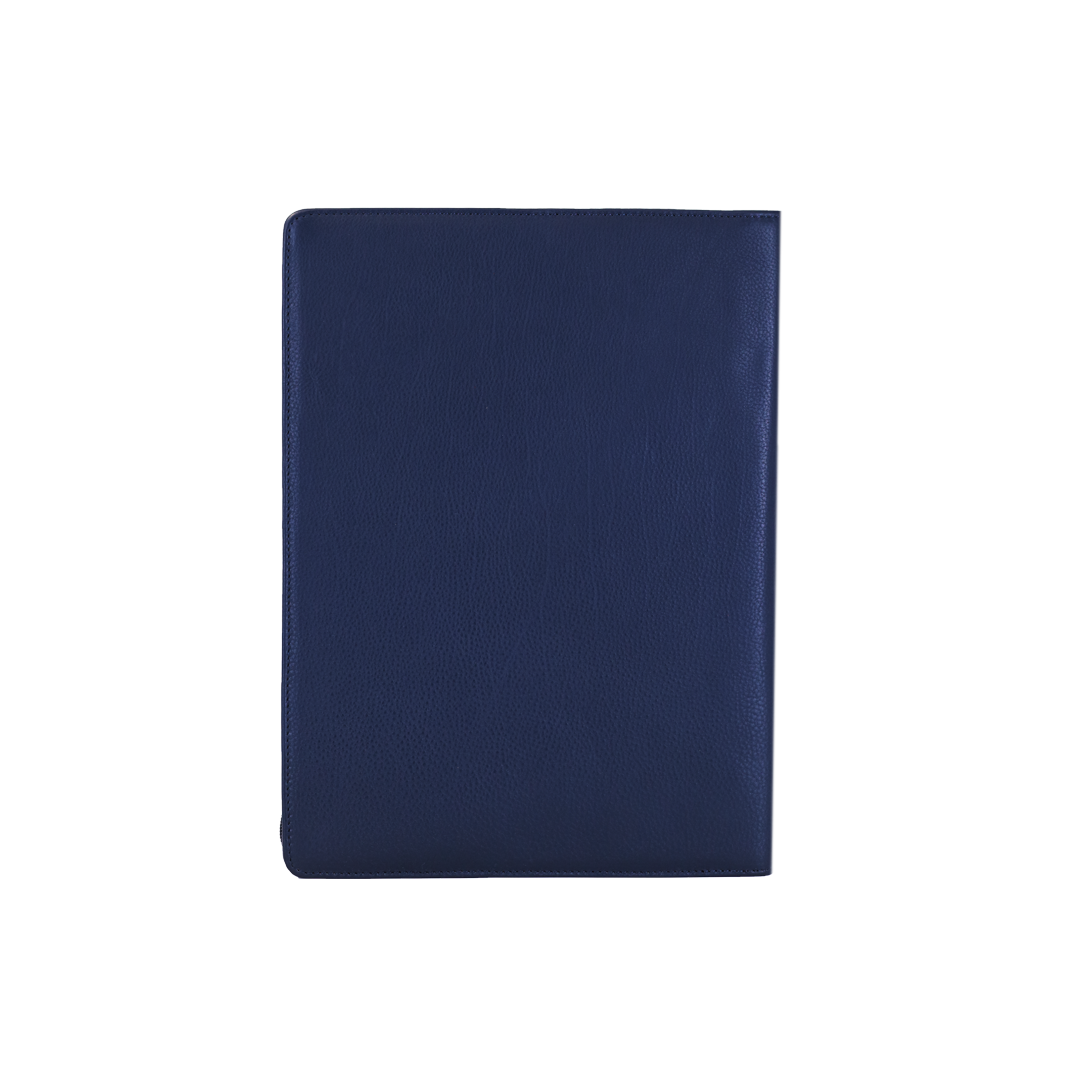 Genuine Leather File Organizer for Unisex - Blue
