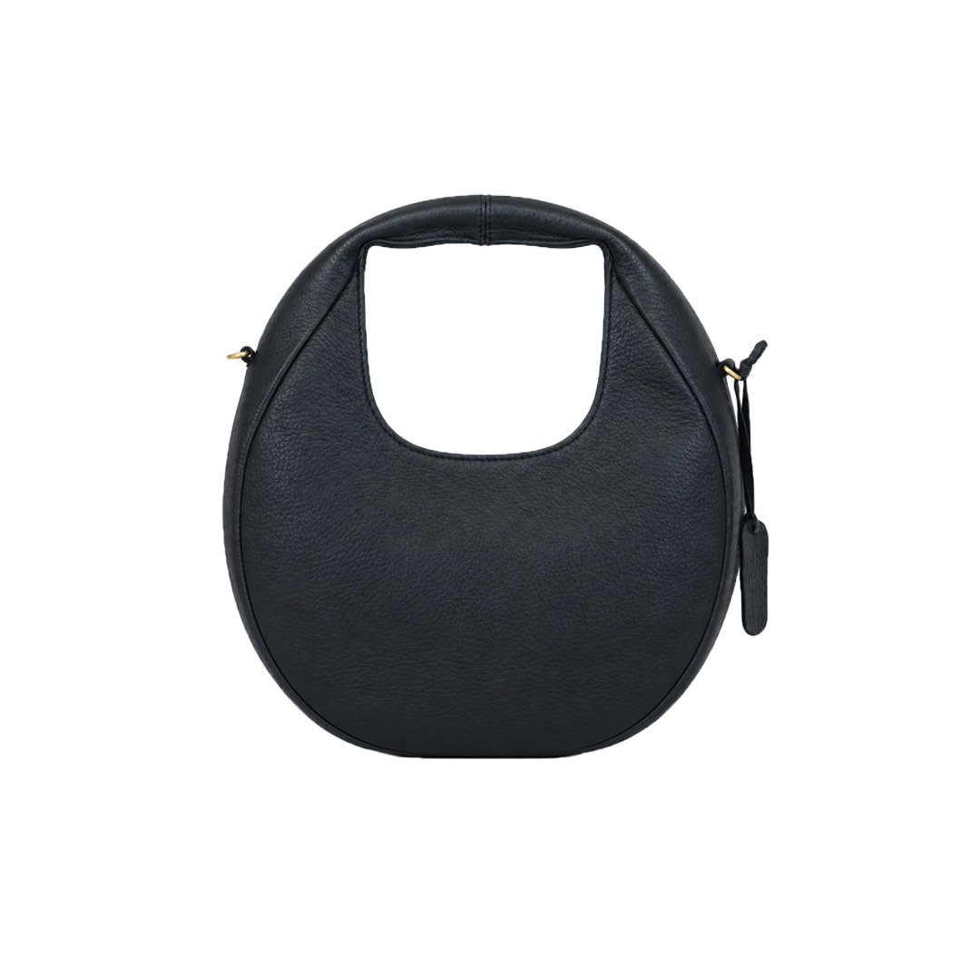 Premium Full-Grain Leather Ladies Hobo Bag - Black