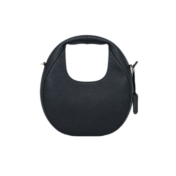 Premium Full-Grain Leather Ladies Hobo Bag - Black