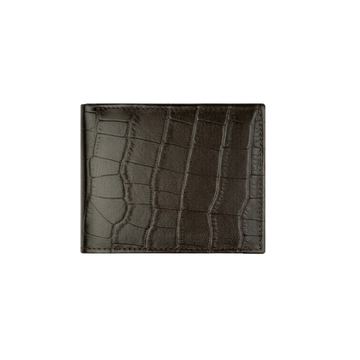 Mens Croco Brown Leather Wallet