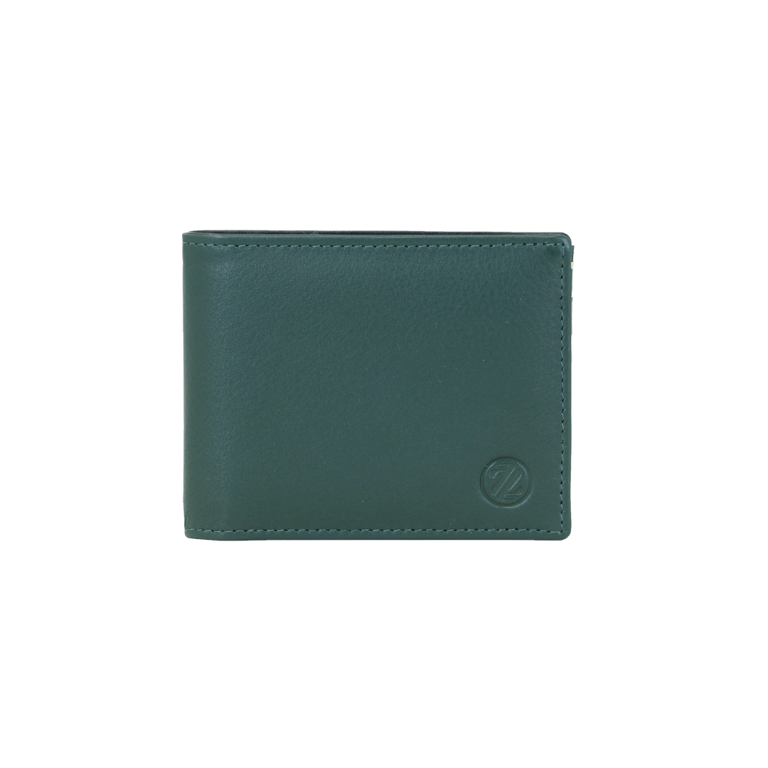 Mens Tri Colour Leather Wallet – Green