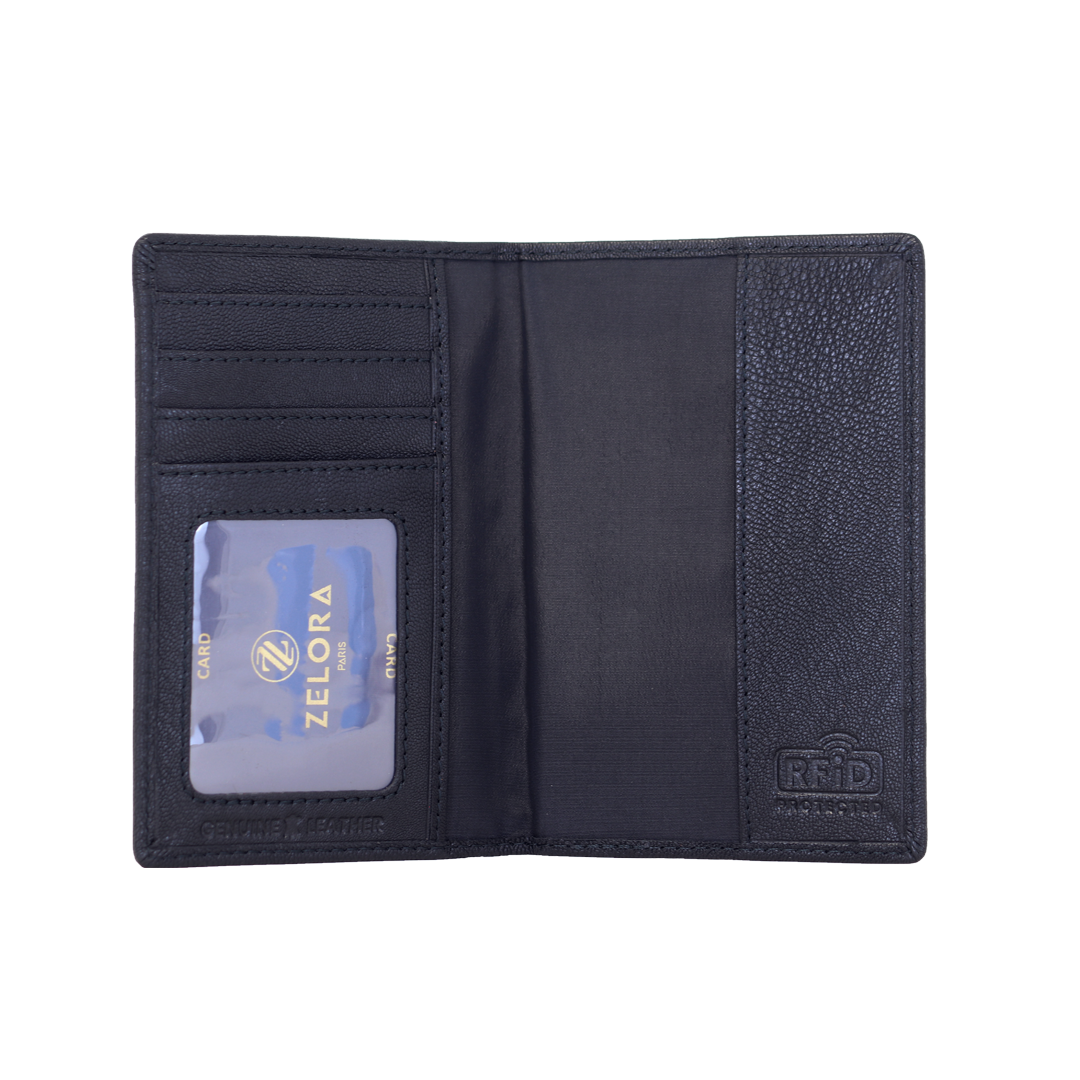 Genuine Leather Passport Holder | RFID Protected | Unisex – Black