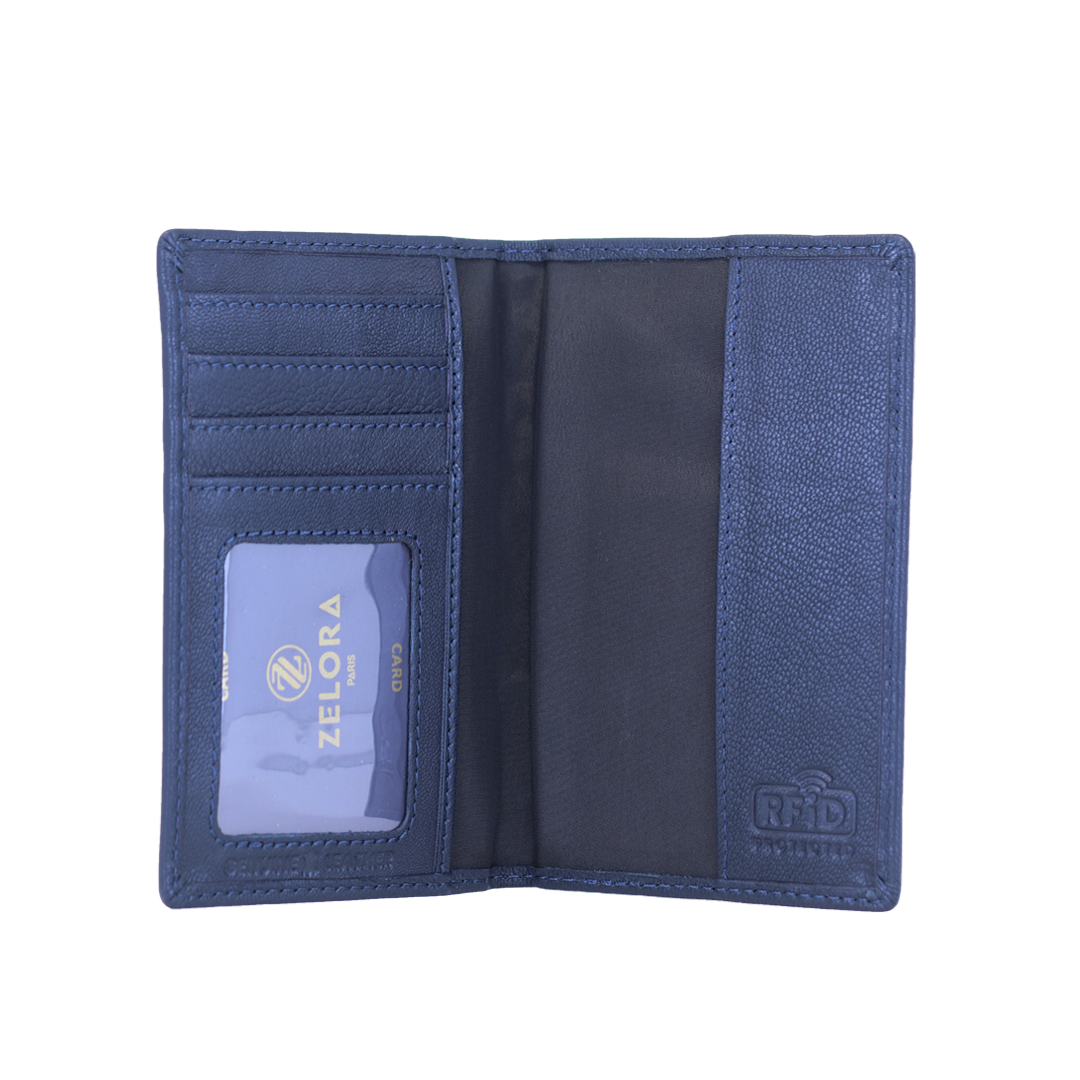 Genuine Leather Passport Holder | RFID Protected | Unisex – Blue