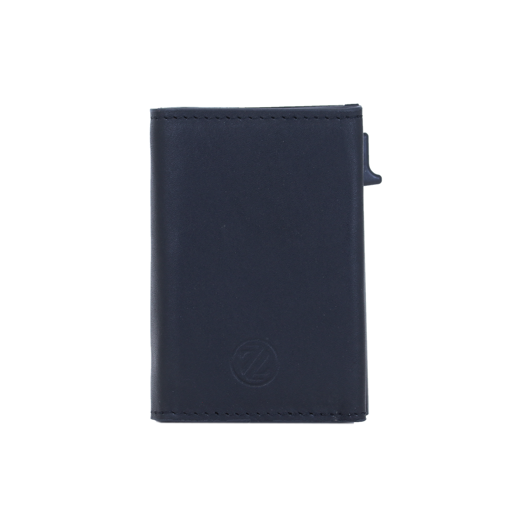 Genuine Leather Popup Wallet with RFID Protection-Black
