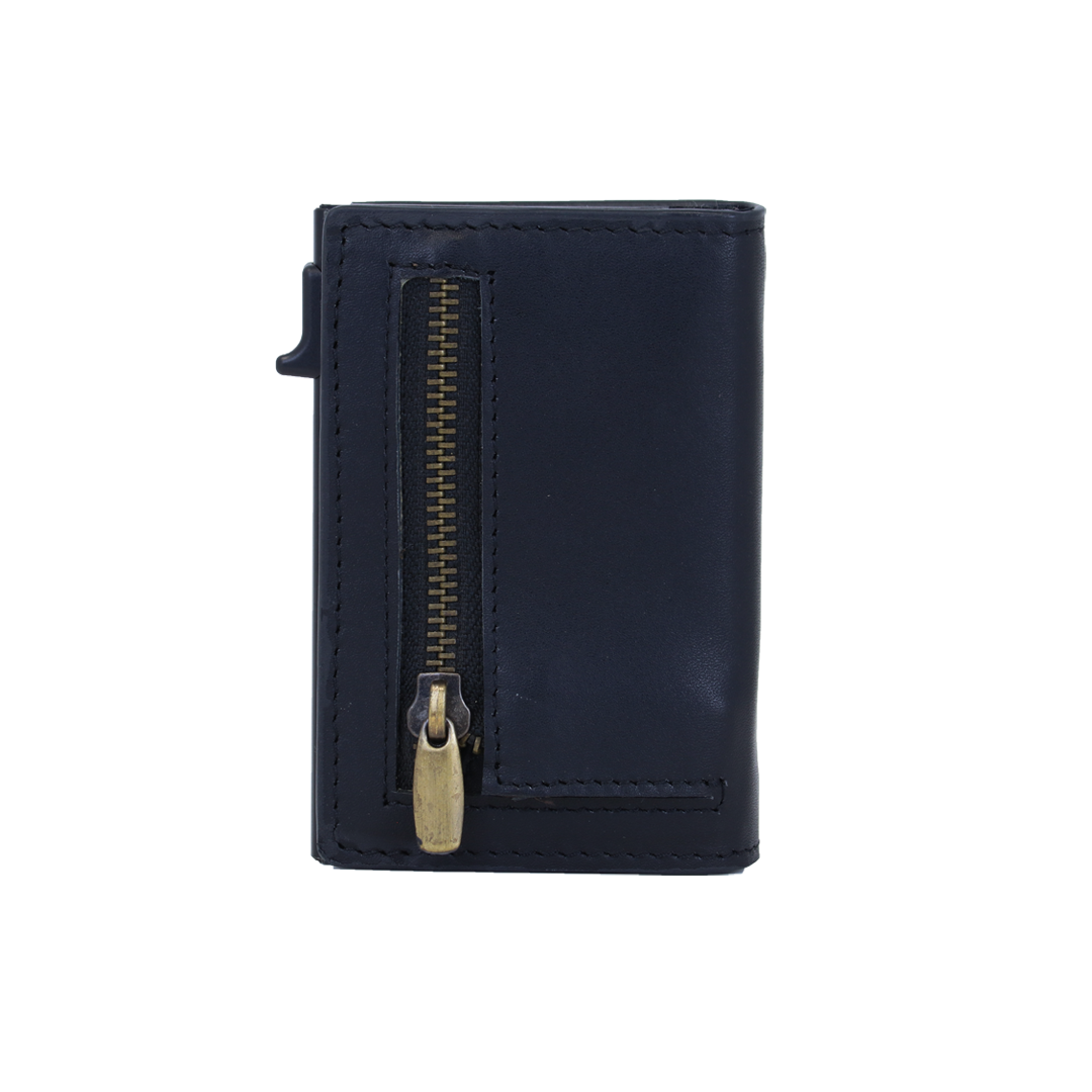 Genuine Leather Popup Wallet with RFID Protection-Black