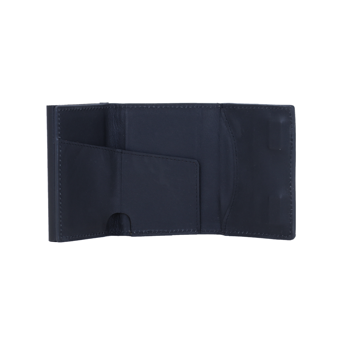 Genuine Leather Popup Wallet with RFID Protection-Black